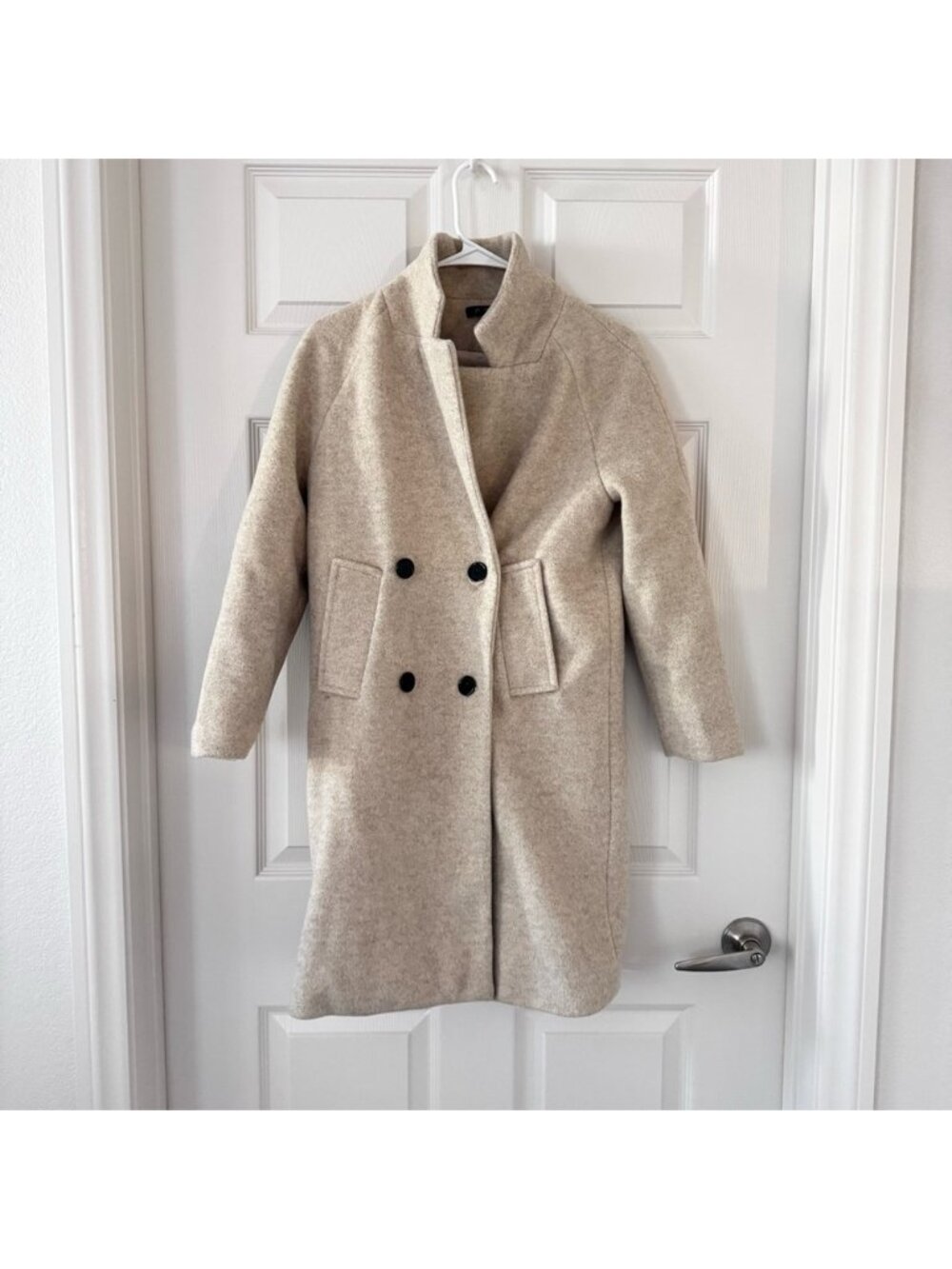 Beige Size S Button Coat Outerwear